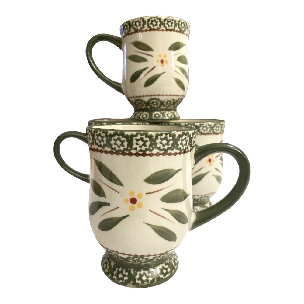 Temp-tations S/4 Pedestal Coffee Mugs FOUR Mug Set, 16 oz  (Old World Confetti) - Picture 2 of 14